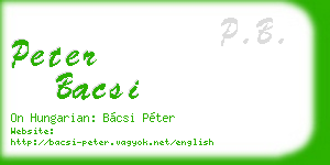 peter bacsi business card